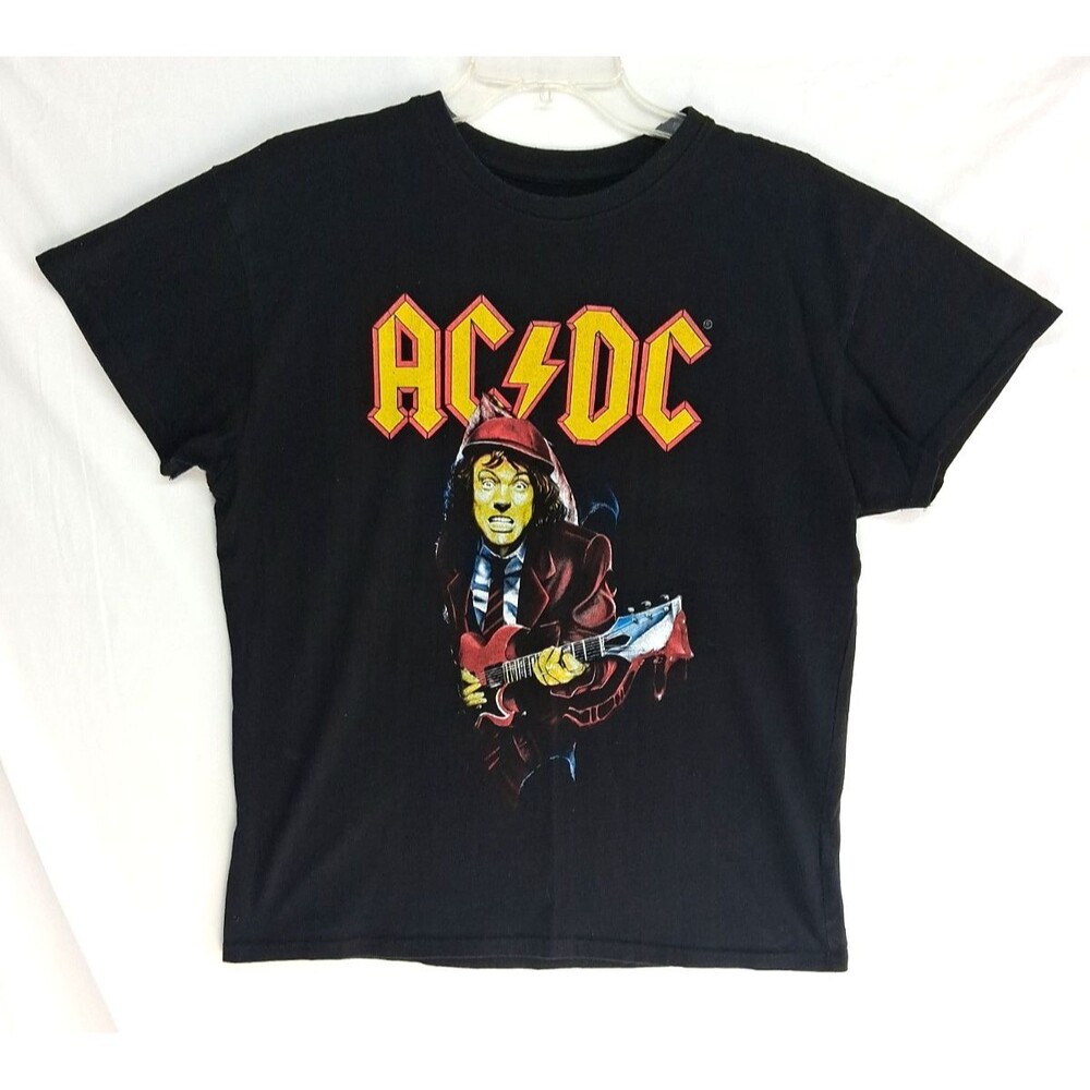 ACDC Vintage 1996 Mens Large Black Tour T-Shirt Goth Metal Music Band Rock Biker